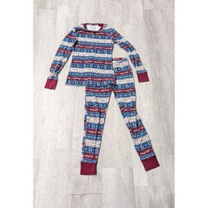 Harry Potter Girls Multicolor Fair Isle Cotton 2 Piece PJ Sz XS New Without Tag
